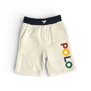 Polo Ralph Lauren Shorts Youth Boys Size 8 White  Double Knit Spell Out Logo